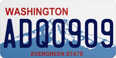 WA license plate ADQ0909