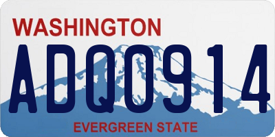WA license plate ADQ0914