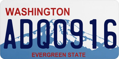 WA license plate ADQ0916