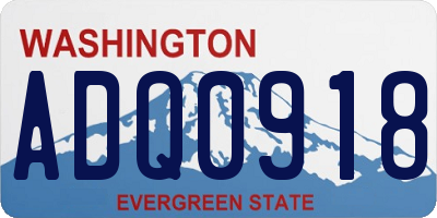 WA license plate ADQ0918