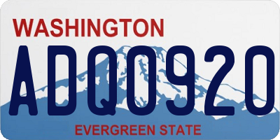 WA license plate ADQ0920