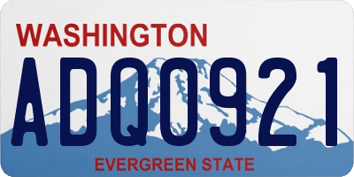 WA license plate ADQ0921