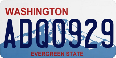 WA license plate ADQ0929