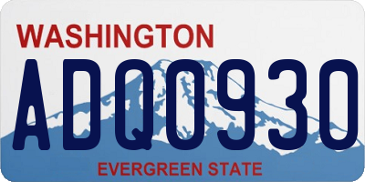 WA license plate ADQ0930