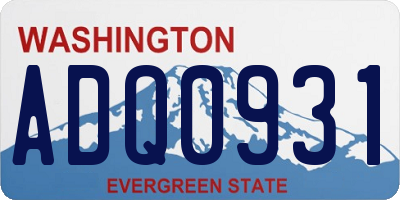 WA license plate ADQ0931