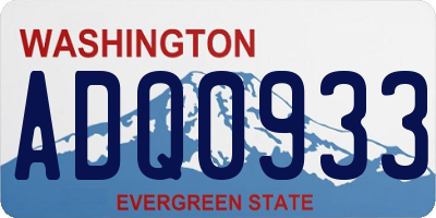 WA license plate ADQ0933