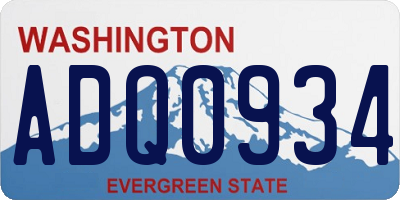 WA license plate ADQ0934