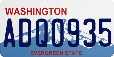 WA license plate ADQ0935