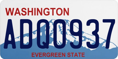 WA license plate ADQ0937