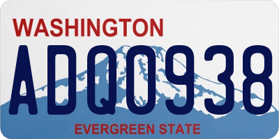 WA license plate ADQ0938