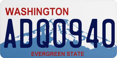 WA license plate ADQ0940