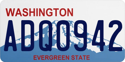 WA license plate ADQ0942