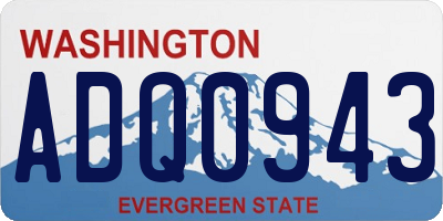 WA license plate ADQ0943