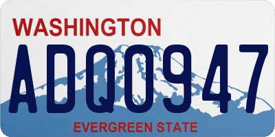 WA license plate ADQ0947