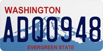 WA license plate ADQ0948