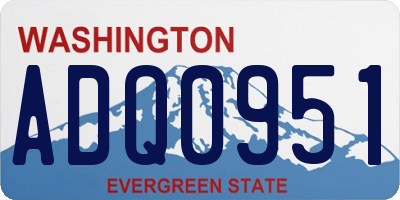 WA license plate ADQ0951