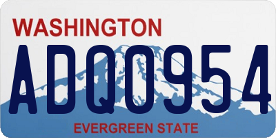 WA license plate ADQ0954