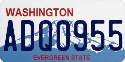 WA license plate ADQ0955