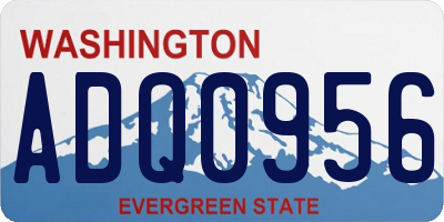 WA license plate ADQ0956