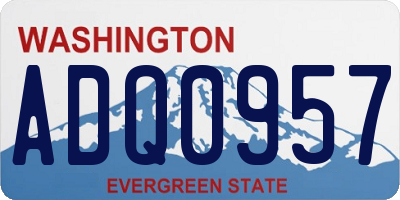 WA license plate ADQ0957