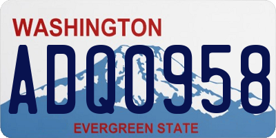 WA license plate ADQ0958