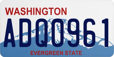 WA license plate ADQ0961