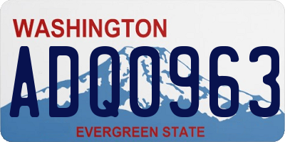WA license plate ADQ0963