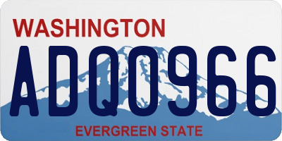 WA license plate ADQ0966