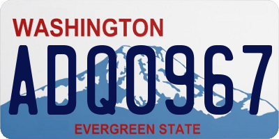 WA license plate ADQ0967