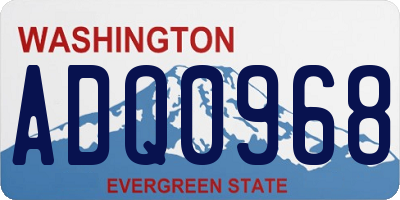 WA license plate ADQ0968