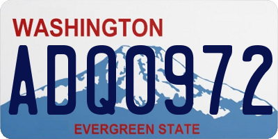 WA license plate ADQ0972