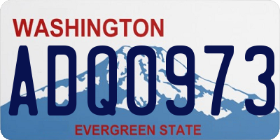 WA license plate ADQ0973
