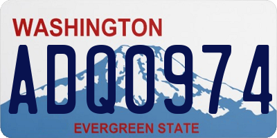 WA license plate ADQ0974