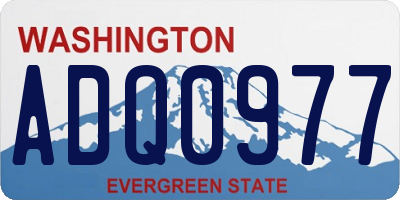WA license plate ADQ0977