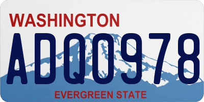 WA license plate ADQ0978