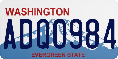 WA license plate ADQ0984