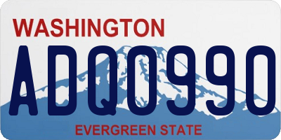 WA license plate ADQ0990
