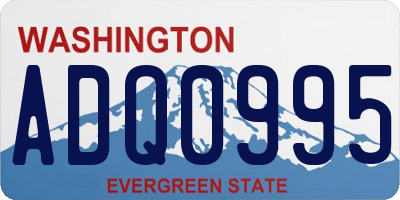 WA license plate ADQ0995