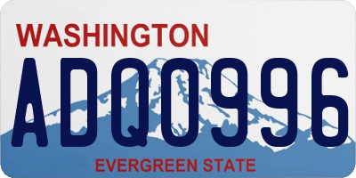 WA license plate ADQ0996