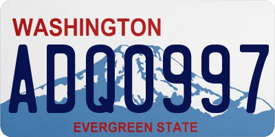 WA license plate ADQ0997