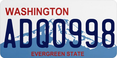 WA license plate ADQ0998