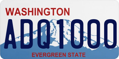 WA license plate ADQ1000