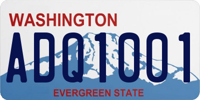 WA license plate ADQ1001