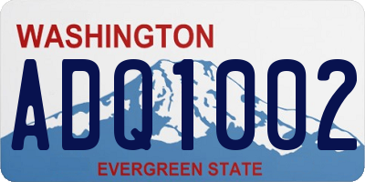 WA license plate ADQ1002