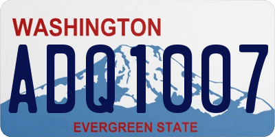 WA license plate ADQ1007