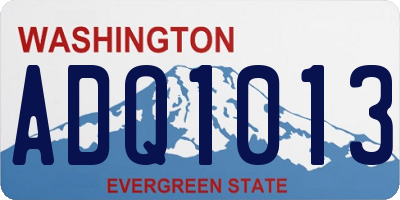 WA license plate ADQ1013