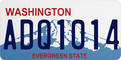 WA license plate ADQ1014