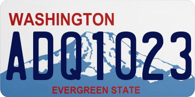 WA license plate ADQ1023