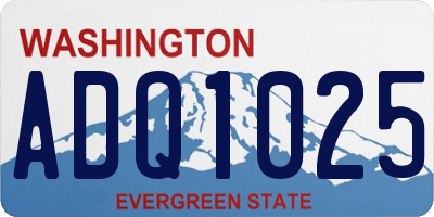 WA license plate ADQ1025