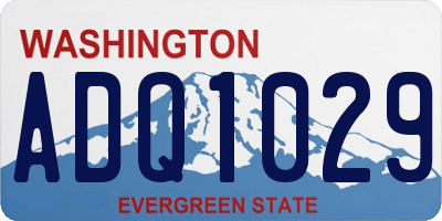 WA license plate ADQ1029